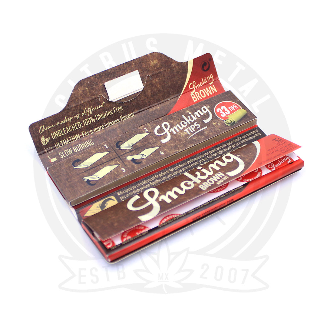 Papel Smoking Brown Medida King Size con Filtros