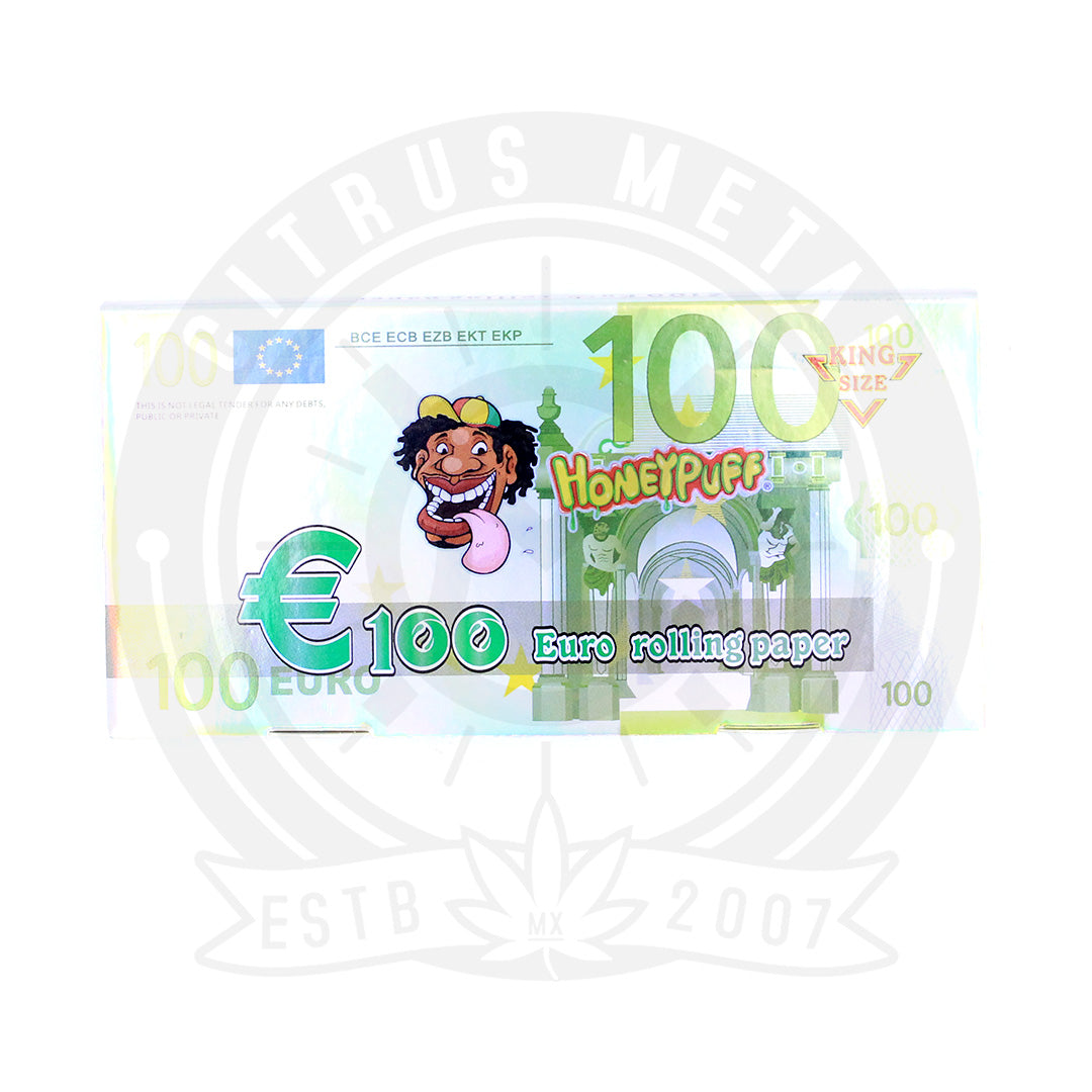 Papel para Rolar Honeypuff 100 Euros Medida King Size